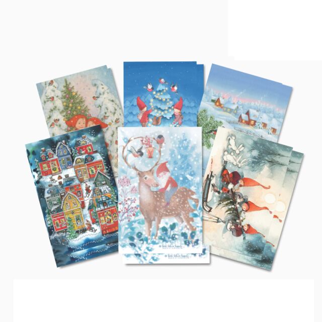 UNICEF-korttejavalkoisella pohjalla.