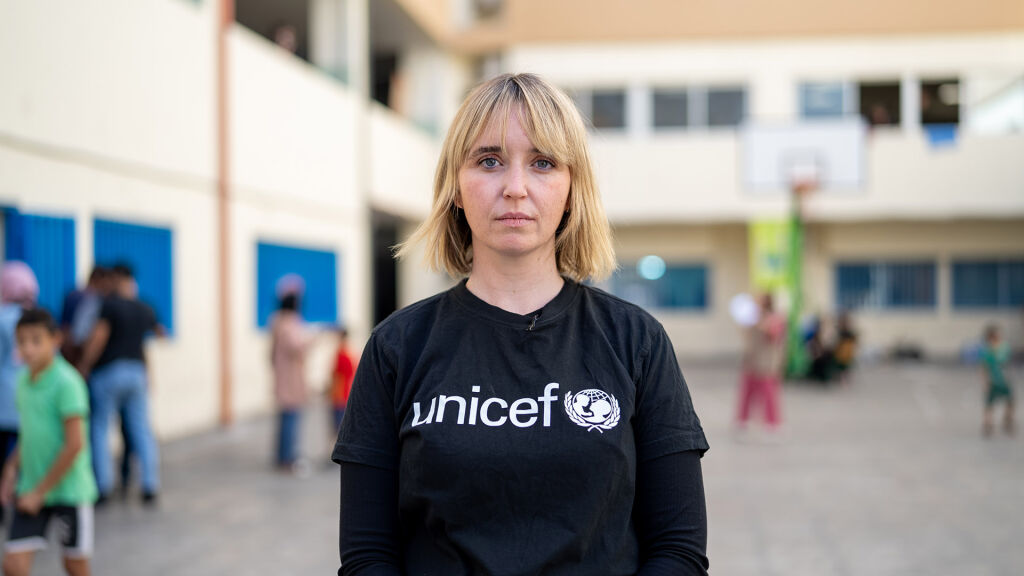 UNICEFin työntekijä Tess Ingram Beiruitissa Libanonissa. 